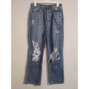 Windsor Women's Distressed High Waisted Straight Leg Jeans Medium Wash  Size 7